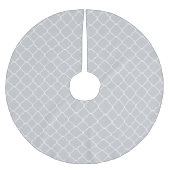 Chic Gray White Quatrefoil Polyester Weihnachtsbaumdecke (Vorderseite)