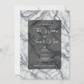 Chic Gray & White Trendy Marble Glam Wedding Einladung (Vorderseite)