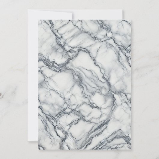 Chic Gray & White Trendy Marble Glam Wedding Einladung (Rückseite)