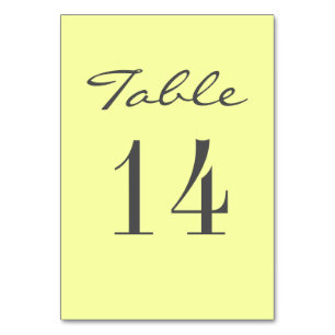 Chic Gray Yellow Elegante Hochzeit Tischnummer