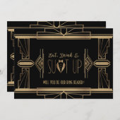 Chic Great Gatsby WIRD SIE MEIN RING BEARER SEIN Einladung (Vorne/Hinten)