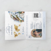 Chic Greece Hochzeit in Urlaubsort Passport QR Cod Einladung (Innenseite)