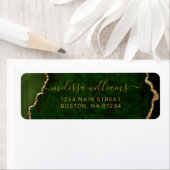 Chic Green Agate Gold Script Monogram-Adresse (Insitu)