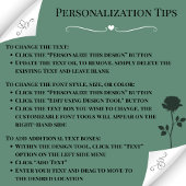 Chic Green and Black Rose Monogram Tote Bag Tasche