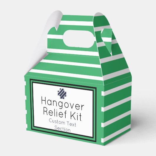 Chic Green and Navy Hangover Relief Kit Gevor Box Geschenkschachtel (Vorderseite)