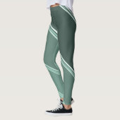 Chic Green Aquamarin unter Graubanddruck Leggings (Links)
