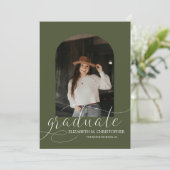 Chic Green Arch 5 Foto Collage Abschluss Ankündigung (Stehend Vorderseite)