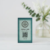 Chic Green Beruflich Design Moderner QR Code Bus Visitenkarte (Stehend Vorderseite)