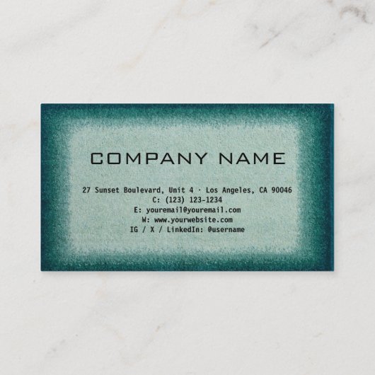 Chic Green Beruflich Design Moderner QR Code Bus Visitenkarte (Rückseite)