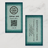 Chic Green Beruflich Design Moderner QR Code Bus Visitenkarte (Vorne/Hinten)