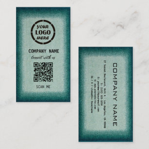 Chic Green Beruflich Design Moderner QR Code Bus Visitenkarte