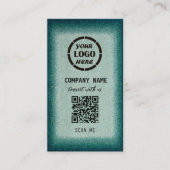 Chic Green Beruflich Design Moderner QR Code Bus Visitenkarte (Vorderseite)