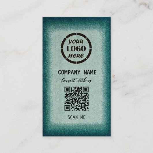 Chic Green Beruflich Design Moderner QR Code Bus Visitenkarte (Vorderseite)