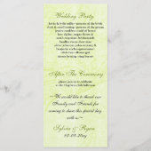 Chic green bird cage, love birds Hochzeitsprogramm Programm (Rückseite)