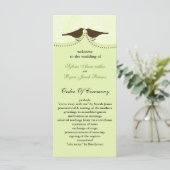 Chic green bird cage, love birds Hochzeitsprogramm Programm (Stehend Vorderseite)