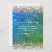 Chic green blue gold Glitzer Weihnachten Neues Jah (Vorderseite)