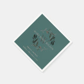 CHIC GREEN BLUSH PINK FOLIAGE WREATH BRAUTPARTY SERVIETTE (Ecke)