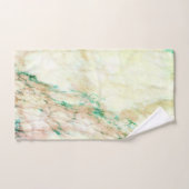 Chic Green Brown Cream Marmormuster Badhandtuch Set (Handtuch)