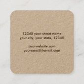 Chic Green Brushed Metal Quadratische Visitenkarte (Rückseite)