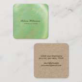 Chic Green Brushed Metal Quadratische Visitenkarte (Vorne/Hinten)