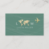 Chic Green Business Card for a travel agent Visitenkarte (Vorderseite)