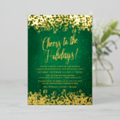 Chic Green Chef für die Feiertage Foil Einladung (Stehend vorne)