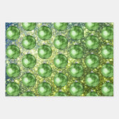 Chic Green Christmas Balls Glitzer Glitzern Geschenkpapier Set (Vorderseite)