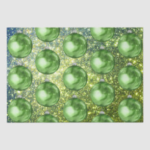 Chic Green Christmas Balls Glitzer Glitzern Seidenpapier