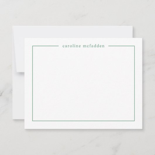Chic Green Ditzy Floral Personalisiert Stationery Mitteilungskarte (Vorderseite)