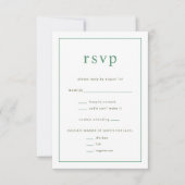 Chic Green Ditzy Floral Wedding RSVP Card Karte (Vorderseite)