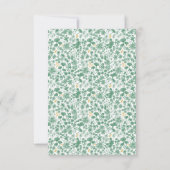 Chic Green Ditzy Floral Wedding RSVP Card Karte (Rückseite)