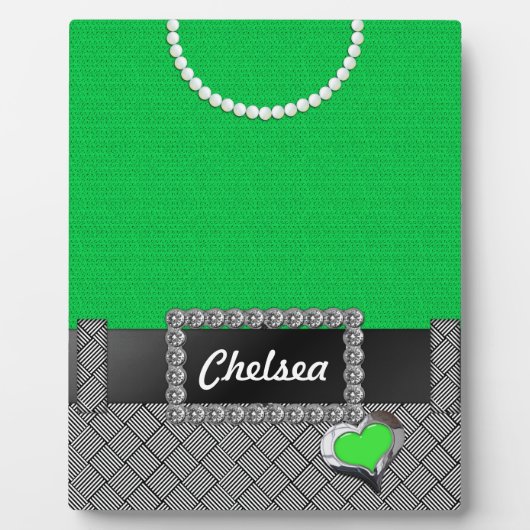 Chic Green Dress Plaque Fotoplatte (Vorderseite)