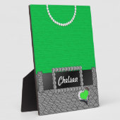 Chic Green Dress Plaque Fotoplatte (Seite)
