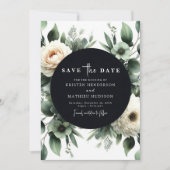 Chic Green Eucalyptus Digital Wedding Save The Date (Vorderseite)