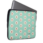 Chic Green Floral Laptopschutzhülle (Vorne Rechts)