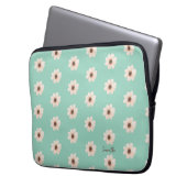 Chic Green Floral Laptopschutzhülle (Vorderseite Links)