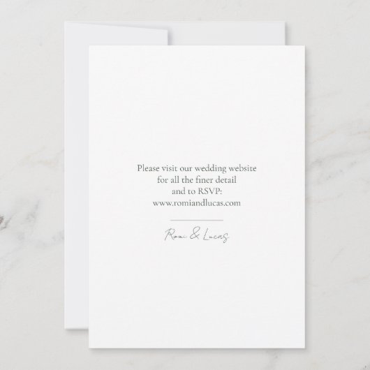 Chic Green Floral Monogram Wedding Einladung (Rückseite)