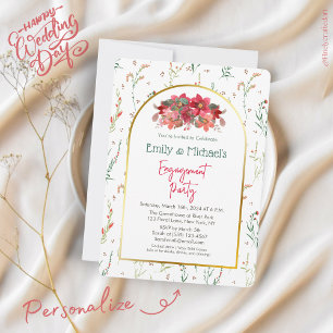 Chic Green Floral Spring Bloom Party Einladung