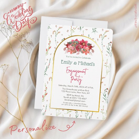 Chic Green Floral Spring Bloom Party Einladung