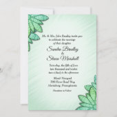 Chic Green Floral Wedding Einladung (Vorderseite)