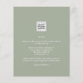 Chic Green Foto Wedding Invite QR Code Rett Datum Flyer (Hinten)