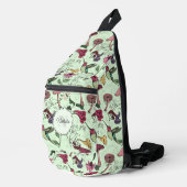 Chic Green Garden Hummingbird Floral Sling Bag (Rechte Ecke)