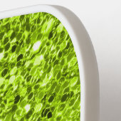 Chic Green Glittery Glitzern Moderne Monogram Pickleball Schläger (Linke Seite)