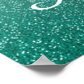 Chic Green Glitzer New Years Party Willkommen Poster (Ecke)