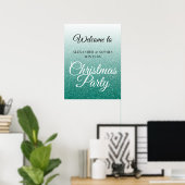 Chic Green Glitzer Ombre Party Willkommen Poster (Heimbüro)