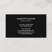 Chic green gold Black Gingko Blätter Visitenkarte (Rückseite)