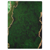 Chic Green Gold Glitzer Agate Custom Monogram Klemmbrett (Rückseite)