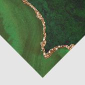 Chic Green Gold Glitzer Agate Custom Monogram Seidenpapier (Detail)