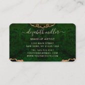 Chic Green Gold Glitzer Agate Custom Monogram Visitenkarte (Rückseite)