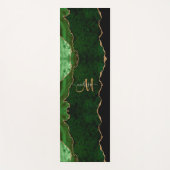 Chic Green Gold Glitzer Agate Custom Monogram Yogamatte (Vorderseite)